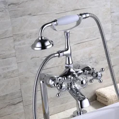 Bathtub Faucet - Modern Contemporary Electroplated Roman Tub Ceramic Valve Bath Shower Mixer Taps