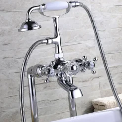 Bathtub Faucet - Modern Contemporary Electroplated Roman Tub Ceramic Valve Bath Shower Mixer Taps