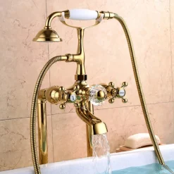 Bathtub Faucet - Modern Contemporary Electroplated Roman Tub Ceramic Valve Bath Shower Mixer Taps