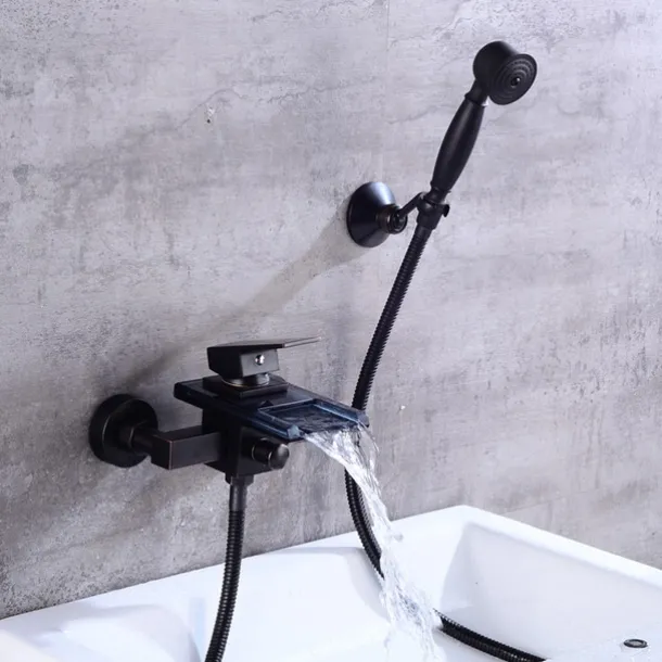 Bathtub Faucet - Modern Contemporary Electroplated Wall Installation Ceramic Valve Bath Shower Mixer Taps