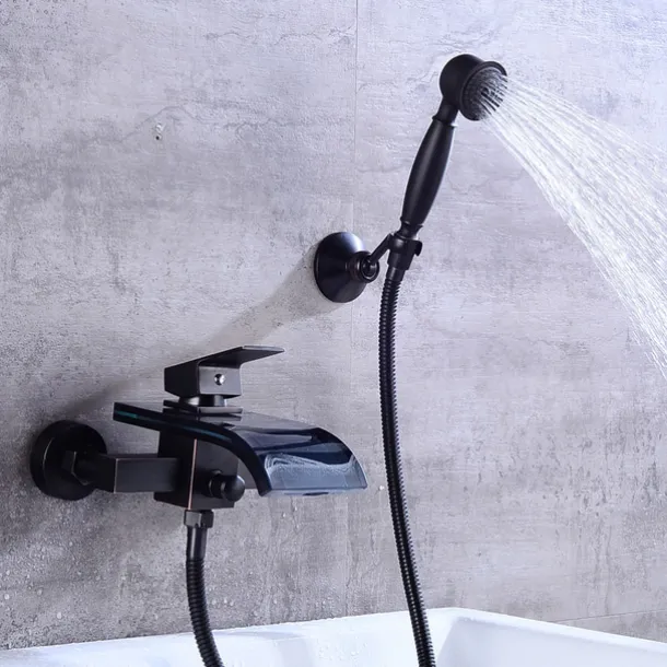 Bathtub Faucet - Modern Contemporary Electroplated Wall Installation Ceramic Valve Bath Shower Mixer Taps