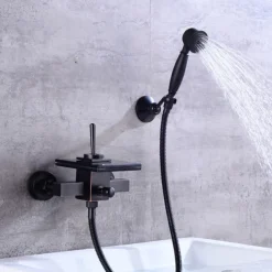 Bathtub Faucet - Modern Contemporary Electroplated Wall Installation Ceramic Valve Bath Shower Mixer Taps