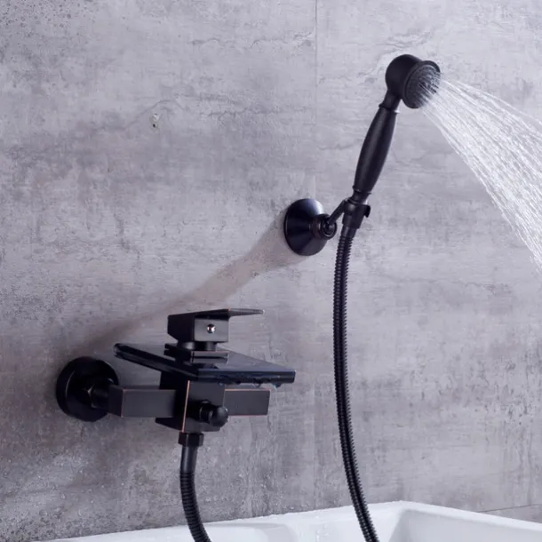 Bathtub Faucet - Modern Contemporary Electroplated Wall Installation Ceramic Valve Bath Shower Mixer Taps