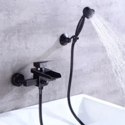 Bathtub Faucet - Modern Contemporary Electroplated Wall Installation Ceramic Valve Bath Shower Mixer Taps