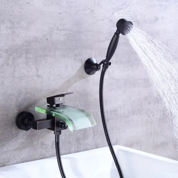 Bathtub Faucet - Modern Contemporary Electroplated Wall Installation Ceramic Valve Bath Shower Mixer Taps