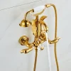 Bathtub Faucet - Retro Vintage Electroplated Wall Installation Brass Valve Bath Shower Mixer Taps