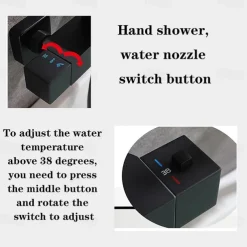 Bathtub Faucet Black Wall Mounted, Bathroom Faucet Bath Roman Tub Filler Mixer Tap Brass, 2 Hole Sprayer with Cold Hot Water Hose