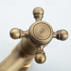 Bathtub Faucet with Handheld Shower,Wall Mounted Antique Brass Bath Tap Retro Style Hot and Cold Water Bath Tap Shower Fitting for Bathroom Shower