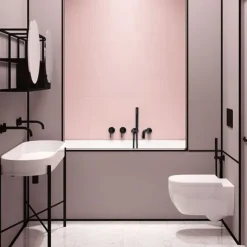 Bathtub Faucet,Brass Painted Finishes Black Split Bathtub Faucet with Hand-held Water Outlet and Wall Entry