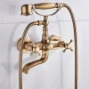 Bathtub Faucet,Wall Mounted Brass Rainfall Shower Mixer Taps Contain with Handshower and Cold/Hot Water
