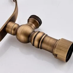 Bathtub Faucet,Wall Mounted Brass Rainfall Shower Mixer Taps Contain with Handshower and Cold/Hot Water