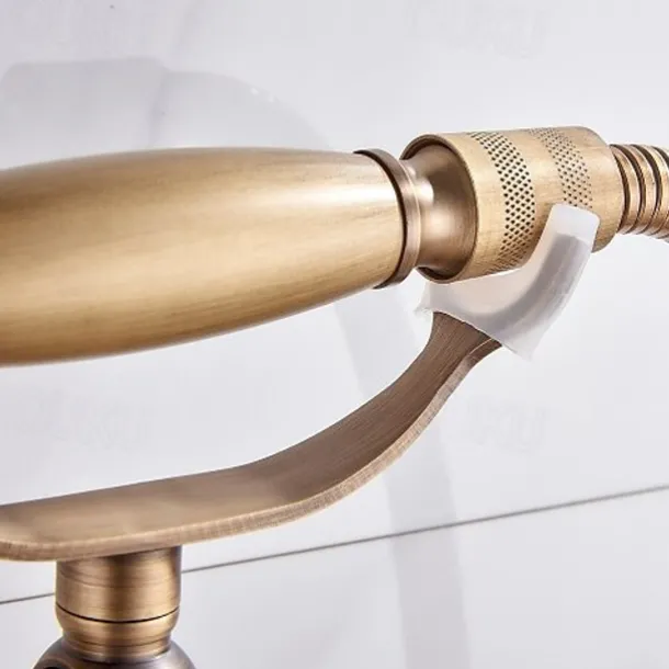 Bathtub Faucet,Wall Mounted Brass Rainfall Shower Mixer Taps Contain with Handshower and Cold/Hot Water