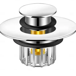 Bathtub Stopper Shower Drain Hair Catcher, Pop-up Tub Stopper with Strainer Bathroom Drain Plug Drain Protector for 1-1/2 to 1-3/4" Bath Drain Hole