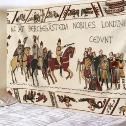 Bayeux Medieval Tapestry Middle Age Tapestry Wall Art Large Tapestry Mural Decor Photograph Backdrop Blanket Curtain Home Bedroom Living Room Decoration