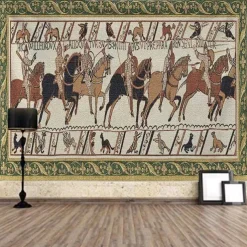 Bayeux Medieval Tapestry Middle Age Tapestry Wall Art Decor Photograph Backdrop Blanket Curtain Home Bedroom Living Room Decoration