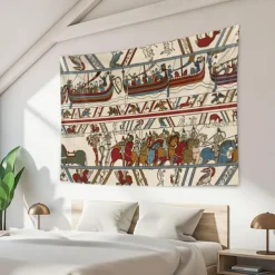 Bayeux Medieval Tapestry Middle Age Tapestry Wall Art Decor Photograph Backdrop Blanket Curtain Home Bedroom Living Room Decoration