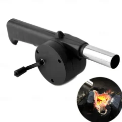 BBQ Fan, Air Blower, Fast Fire Starter, Portable Manual Hand Crank Bellows For Outdoor Picnic Camping Cooking, Barbecue Charcoal Grills Accessories