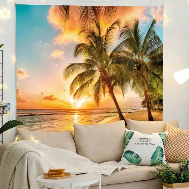 Beach Hanging Tapestry Wall Art Large Tapestry Mural Decor Photograph Backdrop Blanket Curtain Home Bedroom Living Room Decoration