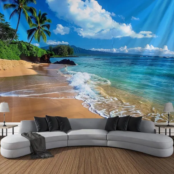 Beach Island Hanging Tapestry Wall Art Large Tapestry Mural Decor Photograph Backdrop Blanket Curtain Home Bedroom Living Room Decoration