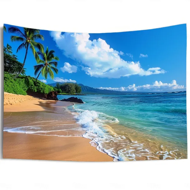Beach Island Hanging Tapestry Wall Art Large Tapestry Mural Decor Photograph Backdrop Blanket Curtain Home Bedroom Living Room Decoration