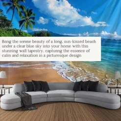 Beach Island Hanging Tapestry Wall Art Large Tapestry Mural Decor Photograph Backdrop Blanket Curtain Home Bedroom Living Room Decoration
