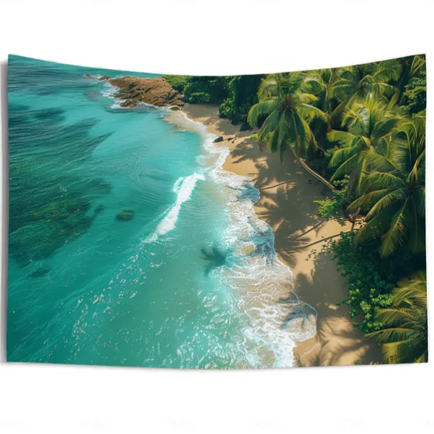Beach Island Hanging Tapestry Wall Art Large Tapestry Mural Decor Photograph Backdrop Blanket Curtain Home Bedroom Living Room Decoration