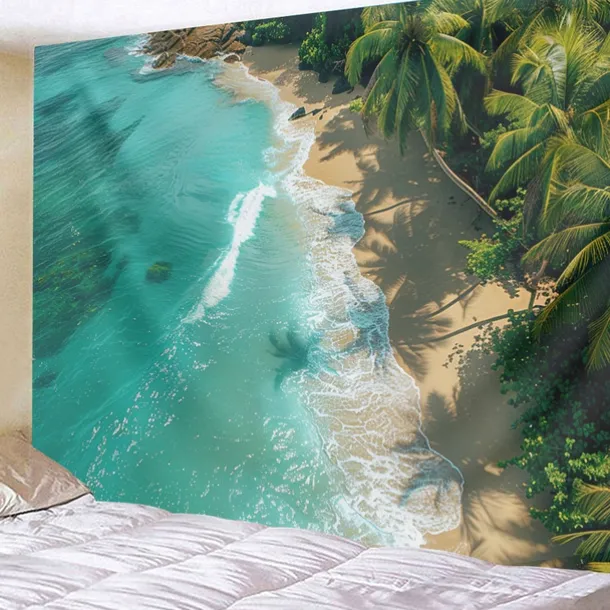 Beach Island Hanging Tapestry Wall Art Large Tapestry Mural Decor Photograph Backdrop Blanket Curtain Home Bedroom Living Room Decoration