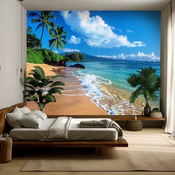 Beach Island Hanging Tapestry Wall Art Large Tapestry Mural Decor Photograph Backdrop Blanket Curtain Home Bedroom Living Room Decoration