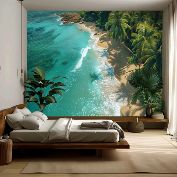 Beach Island Hanging Tapestry Wall Art Large Tapestry Mural Decor Photograph Backdrop Blanket Curtain Home Bedroom Living Room Decoration