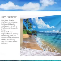 Beach Island Hanging Tapestry Wall Art Large Tapestry Mural Decor Photograph Backdrop Blanket Curtain Home Bedroom Living Room Decoration