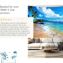 Beach Island Hanging Tapestry Wall Art Large Tapestry Mural Decor Photograph Backdrop Blanket Curtain Home Bedroom Living Room Decoration