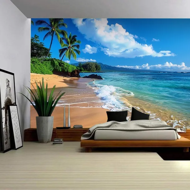 Beach Island Hanging Tapestry Wall Art Large Tapestry Mural Decor Photograph Backdrop Blanket Curtain Home Bedroom Living Room Decoration