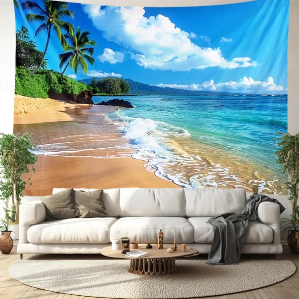 Beach Island Hanging Tapestry Wall Art Large Tapestry Mural Decor Photograph Backdrop Blanket Curtain Home Bedroom Living Room Decoration