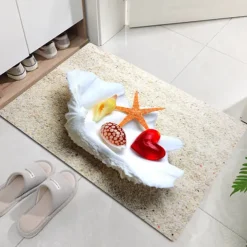 Beach Starfish Beach Collection Pattern Flannel Fabric Print Home Entrance Mattress Bathroom Mattress Mattress