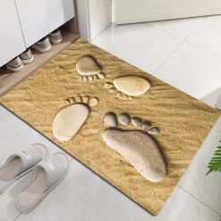 Beach Starfish Beach Collection Pattern Flannel Fabric Print Home Entrance Mattress Bathroom Mattress Mattress