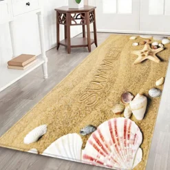 Beach Starfish Beach Collection Pattern Flannel Fabric Print Home Entrance Mattress Bathroom Mattress Mattress