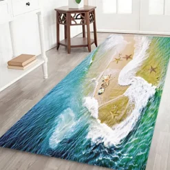 Beach Starfish Beach Collection Pattern Flannel Fabric Print Home Entrance Mattress Bathroom Mattress Mattress