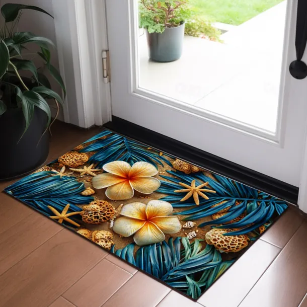 Beach Starfishes Doormat Kitchen Mat Floor Mat Non-Slip Area Rug Oil Proof Rug Indoor Outdoor Mat Bedroom Decor Bathroom Mat Entrance Rug
