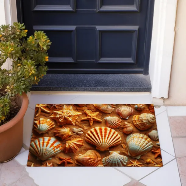Beach Starfishes Doormat Kitchen Mat Floor Mat Non-Slip Area Rug Oil Proof Rug Indoor Outdoor Mat Bedroom Decor Bathroom Mat Entrance Rug