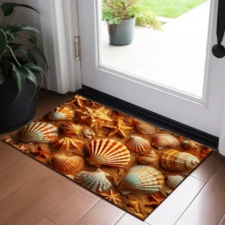 Beach Starfishes Doormat Kitchen Mat Floor Mat Non-Slip Area Rug Oil Proof Rug Indoor Outdoor Mat Bedroom Decor Bathroom Mat Entrance Rug