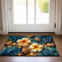Beach Starfishes Doormat Kitchen Mat Floor Mat Non-Slip Area Rug Oil Proof Rug Indoor Outdoor Mat Bedroom Decor Bathroom Mat Entrance Rug