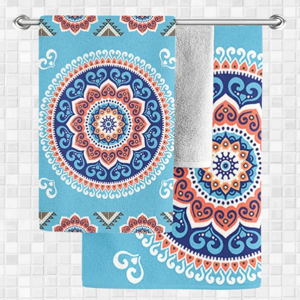 Beach Towel 100% Micro Fiber Mandala Series Oversized Beach Towel, 35"x70", Large Swim Towel for Teens Adults, Quick-Dry, Absorbent, Soft, Versatile for Travel, Bath and Pool 80x160cm
