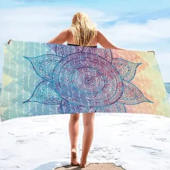 Beach Towel 100% Micro Fiber Mandala Series Oversized Beach Towel, 35