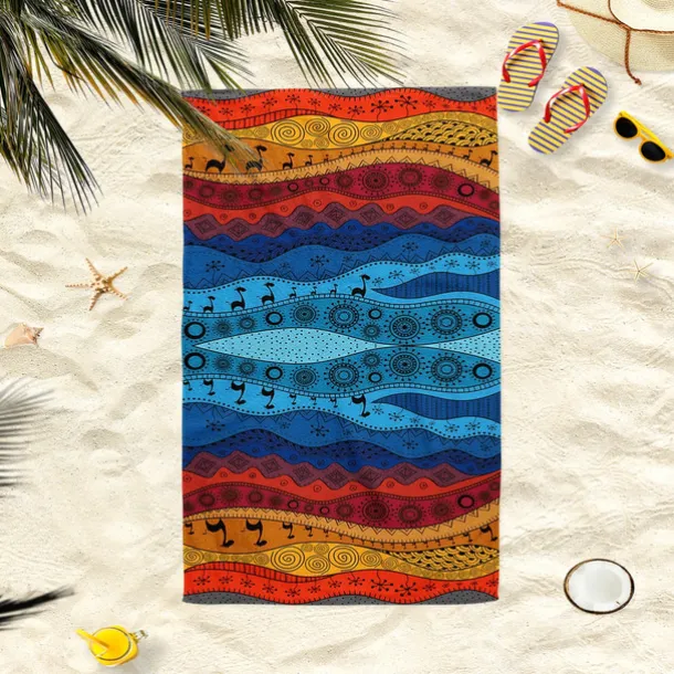 Beach Towel 100% Micro Fiber Mandala Series Oversized Beach Towel, 35"x70", Large Swim Towel for Teens Adults, Quick-Dry, Absorbent, Soft, Versatile for Travel, Bath and Pool 80x160cm