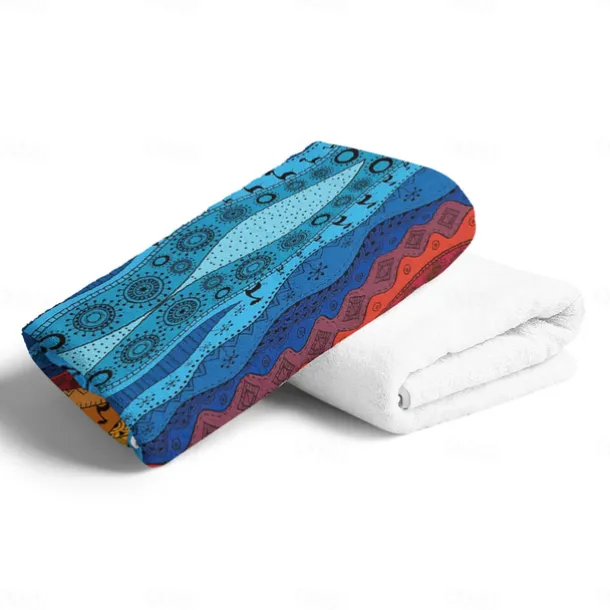 Beach Towel 100% Micro Fiber Mandala Series Oversized Beach Towel, 35"x70", Large Swim Towel for Teens Adults, Quick-Dry, Absorbent, Soft, Versatile for Travel, Bath and Pool 80x160cm