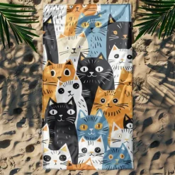 Beach Towel Black Cat 100% Micro Fiber Oversized Beach Towel, 35