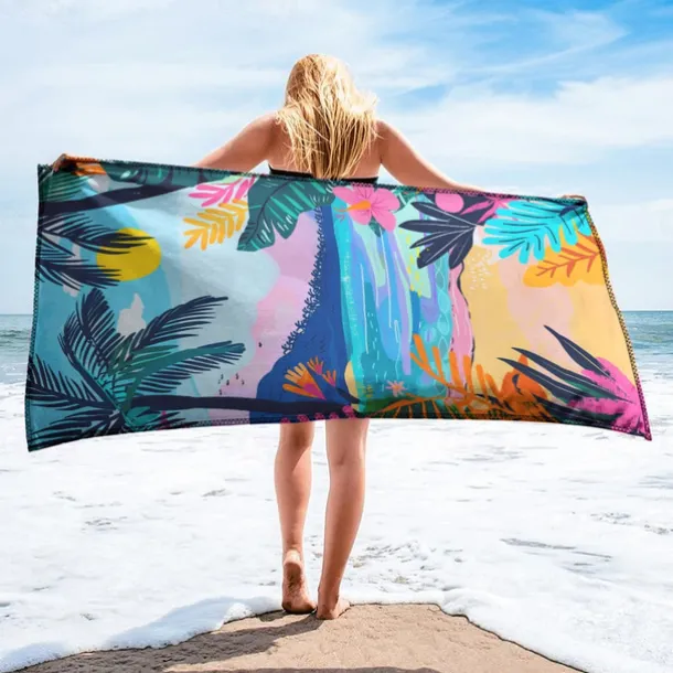 Beach Towel Comfy Blankets Love Sea Series Bath Towel Large 3D Print Pattern Towel Bath Towel Beach Sheet Blanket Classic 100% Micro Fiber