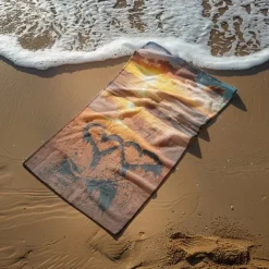 Beach Towel Comfy Blankets Love Sea Series Bath Towel Large 3D Print Pattern Towel Bath Towel Beach Sheet Blanket Classic 100% Micro Fiber