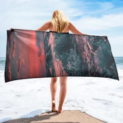 Beach Towel Comfy Blankets Love Sea Series Bath Towel Large 3D Print Pattern Towel Bath Towel Beach Sheet Blanket Classic 100% Micro Fiber