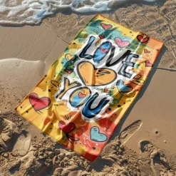 Beach Towel LGBT Love Series Large 3D Print Sea Pattern Towel Bath Towel Beach Sheet Blanket Classic 100% Micro Fiber Comfy Blankets